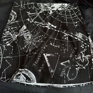 Hot Topic Black Skirt With White Detailing